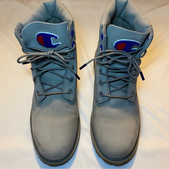 Limited Edition Timberland X Champion Grey Boots - Picture 2 of 9